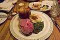 The restaurant's prime rib and Yorkshire pudding