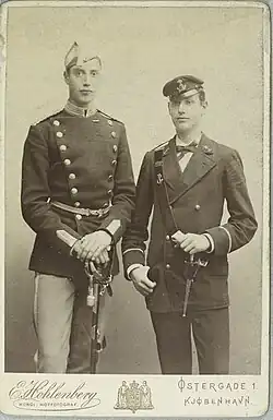 Prince Christian with his younger brother, the then Prince Carl in 1887