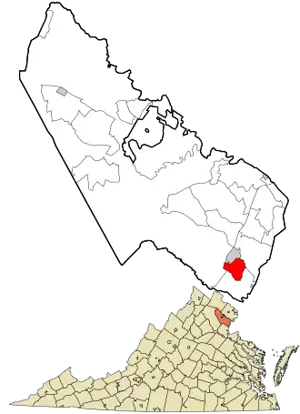 Location of Triangle in Prince William County and the state of Virginia