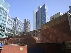 Broadgate Tower (right) alongside Principal Tower in September 2020