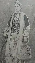 Female folk dress from Prizren, late 19th and early 20th century, Calendar "Vardar", Belgrade City Library, 1910.