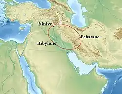 Map of ancient Near Eastern sites.