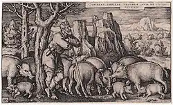 One of a set on the Prodigal Son, 1538