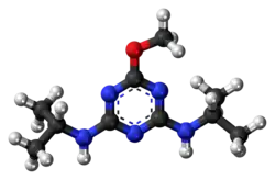 Ball-and-stick model of the prometon molecule