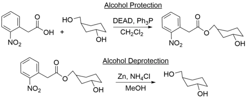Protection and Deprotection of Primary Alcohols using 2-nitrophenylacetic acid.