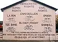 A mural in Belfast depicting republican killings