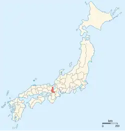 Location of Yamashiro Province in Japan