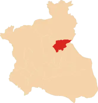 The regiment's territory in 1660 (red)