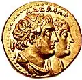 Ptolemy II Philadelphos of Egypt (285–247 BCE) with his sister Arsinoe II.