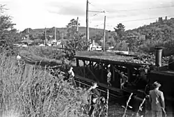 Puffing Billy, coal stage at Upper Ferntree Gully, c.1955 (Frank Stamford)