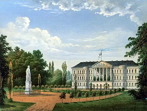 The neoclassical Schloss Putbus by Alexander Duncker around 1860