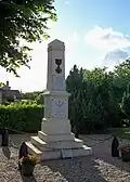 The war memorial in front of the church