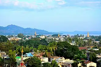 The view of Pyay and Irrawaddy River from Shwesandaw Pagoda