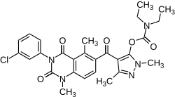 Skeletal formula of pyraquinate