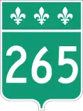 Route 265 marker