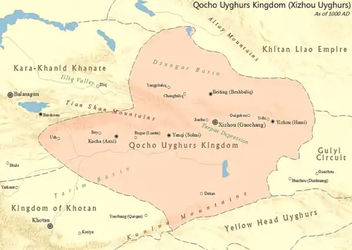 Territory of Qocho c. 1000