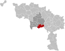 Location of Quévy in Hainaut