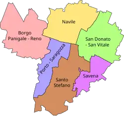 Map of Bologna neighborhoods after 2016