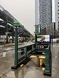 Stairway entrance, with IRT Flushing Line overhead
