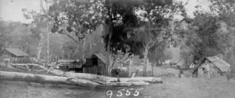Contractors Yard Ballards Camp during the construction of the Ipswich to Toowoomba Railway, 1865