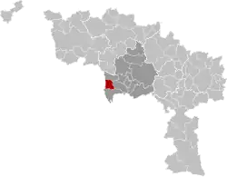 Location of Quiévrain in Hainaut