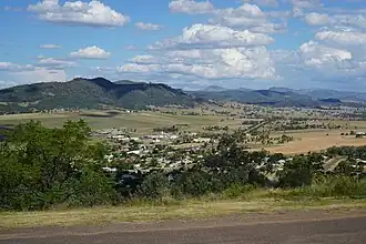View over Quirindi from a nearby lookout