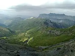 A photograph of the Sixt-Passy National Nature Reserve from the foothills of Mont Buet, Passy, Haute-Savoie, France