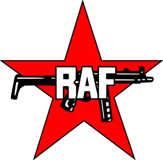 The West German communist militant group Red Army Faction (RAF) depicted the MP5 in their insignia, shown here.[201]