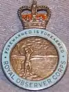Post-1953 lapel badge worn with civilian clothing (pre-1968 badges were hallmarked sterling silver; later versions were cast metal).