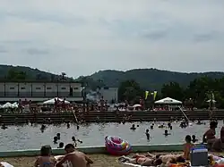 The salt water pool in Sărata Monteoru