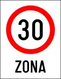 Start of speed limit zone