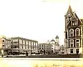 11th Avenue from Rose Street: City Hall on right; G.S. Wood Building on left; R.H. Williams in middle, Leader Building