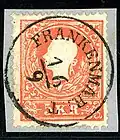 Type RS-f (the most common - 2311 postoffices: S for simple circle, but rarity 35 for Frankenmarkt)