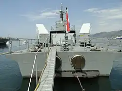 Missile launchers on the after deck of Šibenik