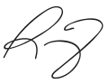 Cursive signature in ink