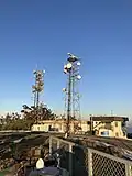 View of radio towers at the top of the island.