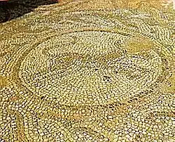 Floor mosaic of Christian basilica (6th century)