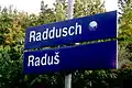 Bilingual sign in German and Lower Sorbian