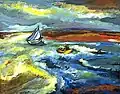 "Raging Sea", by Lucille Wallenrod, Oil