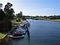 Looking north to the East Gippsland Rail Trail trestle bridge across the river