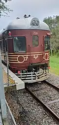 Byron bay solar train 600/700 rail motor waiting for its next service