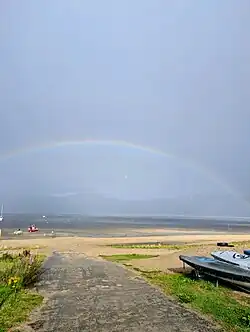 A rainbow over the lake, as seen from the Blessington Lake Sailing Club