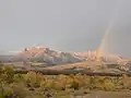 A rainbow on Ear Mountain near Choteau, Montana