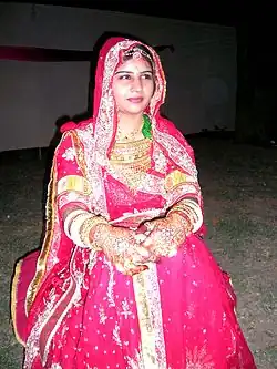 Wedding dress in Rajput, India.