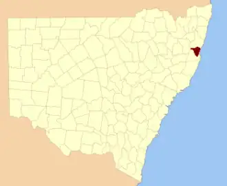 Location in New South Wales