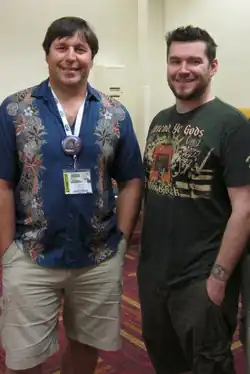 Matt James (right) with R. A. Salvatore