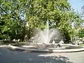 One of the two fountains in the park