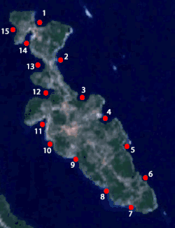 Satellite view with bays