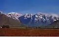Vineyards and the Slanghoek Mountains outside Rawsonville