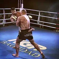 Image 30Al-Azzawi fighting for his seventh world heavyweight kickboxing title in his hometown of Baghdad, Iraq. (from Sport in Iraq)